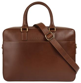Bugatti Aktentasche BUGATTI REMO, Herren, Gr. B/H/T: 41cm x 29cm x 8cm onesize, braun (cognac), Leder, leicht gl&auml;nzend, unifarben, Taschen Aktentasche, echt L