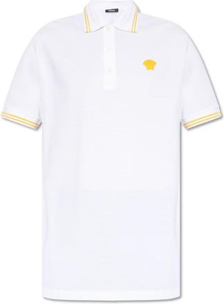 Versace Polo shirt met Medusa-gezicht - Heren - Polos - Wit - XL - Katoen - Tops