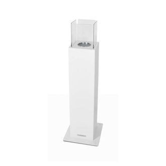 Dmora Chimenea De Bioetanol Dguazzin, Chimenea Ecol&oacute;gica, Hogar Sin Humo, Calefactor De Etanol, Made In Italy, 20x20 H110 Cm, Blanco - Dmora