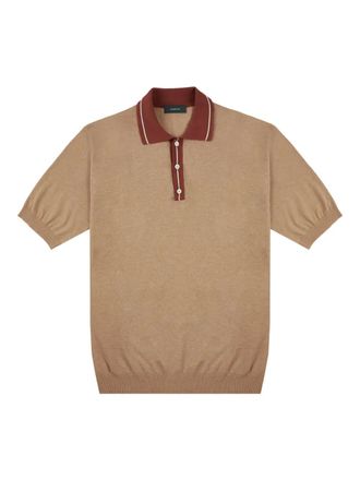 Zanone contrast-collar polo shirt - Neutrals