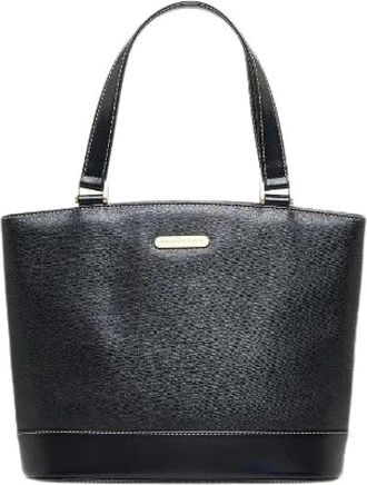 Burberry Pre-owned Handbags, female, Black, Size: ONE SIZE Pre-owned Leather Nova Check Shadow Horse Handbag