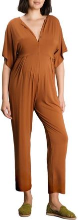 Nom Maternity Filipa Maternity & Nursing Jumpsuit in Caramel at Nordstrom, Size Medium
