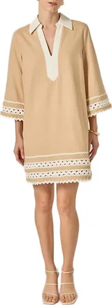 English Factory Colorblock Minidress in Beige at Nordstrom, Size X-Small