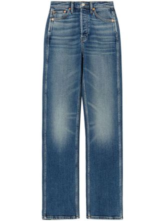 Re/Done 90s high-rise straigh-leg jeans - women - Cotton/Polyester - 29 - Blue