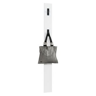 Dmora Perchero Ascrea, 3 Anzuelos, Montaje En Pared Hecho En Italia, Estructura Negra, 170h Cm Blanco Brillante
