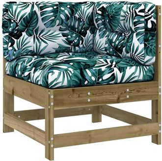 vidaXL Vidaxl - Sof&aacute; esquinero con cojines madera de pino impregnada