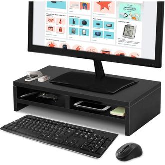 OEM Soporte Elevador De Madera Para Monitor, Soporte Para Monitor, Soporte Para Port&aacute;til, Soporte Para Pc, Soporte Para Tv, Para Oficina Y Hogar -crezuo