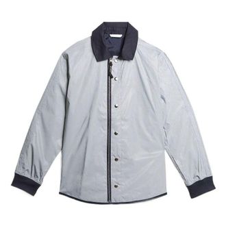 adidas Colorblock Long Sleeves lapel Coach Jacket Gray GS9265