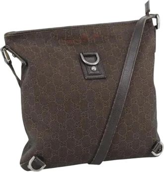 Gucci Pre-owned Cross Body Bags, female, Brown, Size: ONE SIZE Pre-owned Vintage GG Canvas Shoulder Bag