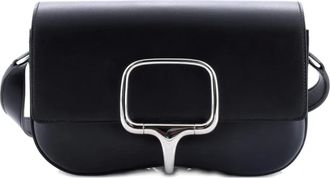 Herm&egrave;s Della Cavalleria Elan Shoulder Bag Tadelakt crossbody bag - women - Calf Leather - One Size - Black