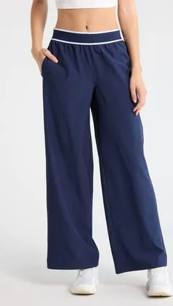 90 Degree by Reflex Warp X Wide Leg Pants in Naval Blue/White at Nordstrom Rack, Size X-Small
