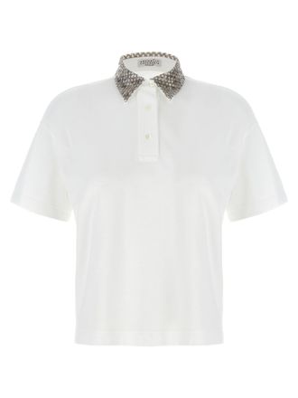 Tシャツ・カットソー BRUNELLO CUCINELLI Woman Polo Shirt White ML944VD115 C159 Brunello Cucinelli Polo Shirt White Womens Brunello Cucinelli