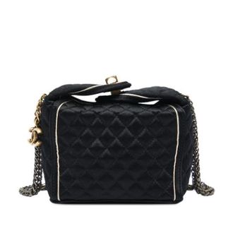 Chanel Pre-owned Vintage Quilted Satin Shoulder Bag - Dames - Pre-owned - Zwart - Maat: ONE Size Satijn