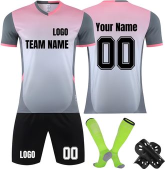 Generic Custom Soccer Jersey Set Personalized Soccer Shirts Shorts Customize Soccer Sports Uniform for Men Women Youth Boys Girls