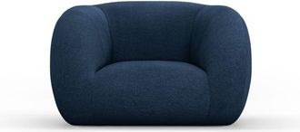 Cosmopolitan Design Sill&oacute;n de tejido boucl&eacute; azul oscuro