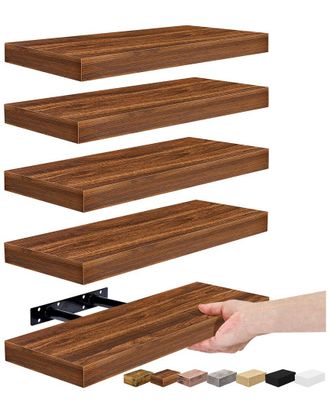Sorbus Set Of 5 Wall Mounted Floating Shelves