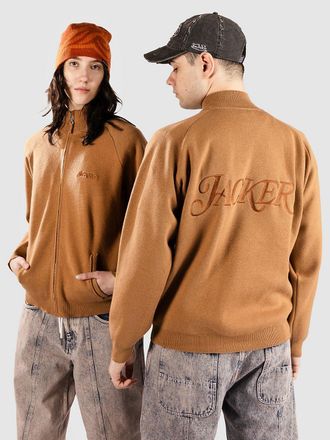 Jacker Classic Zip Knit Strickpullover braun