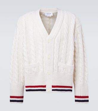 Thom Browne Cardigan in lana vergine a trecce