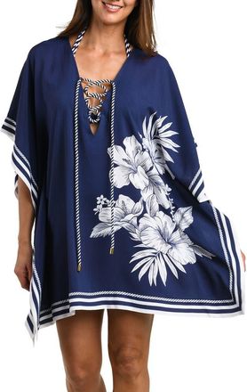 La Blanca Mariner Cover-Up Caftan in Indigo at Nordstrom, Size Medium