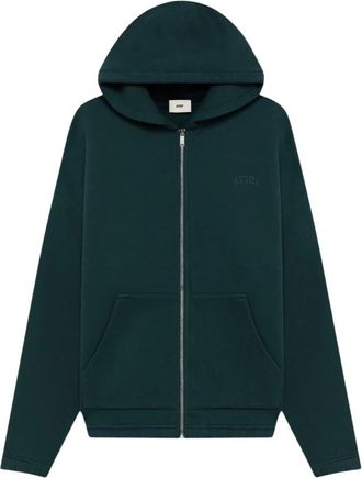 Autry Hipx 121F Zip-Up Hoodie - Heren - Vesten met rits - Groen - M - Katoen - Hoodies & sweatvesten