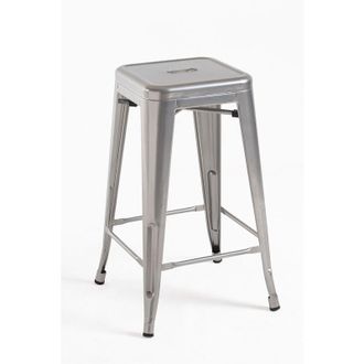 Regalos Miguel Regalos Miguel - Packs Taburetes Bajos - Pack 4 Taburetes Torix Bajos - Gris Metalizado