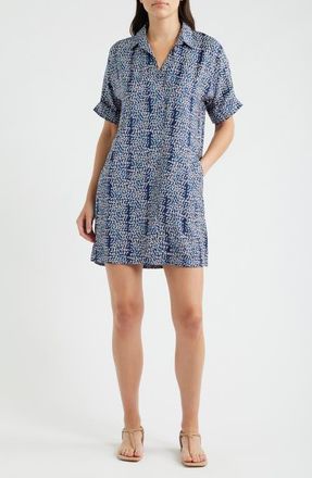 Nic+Zoe Devon Block Party Print Dress in Indigo Multi at Nordstrom, Size Medium P