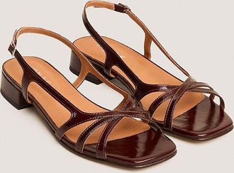 Jonak Argos leren sandalen met lage hakken