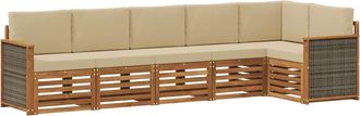 vidaXL Conjunto De Sof&aacute;s De Exterior 5 Uds. Natural Vidaxl