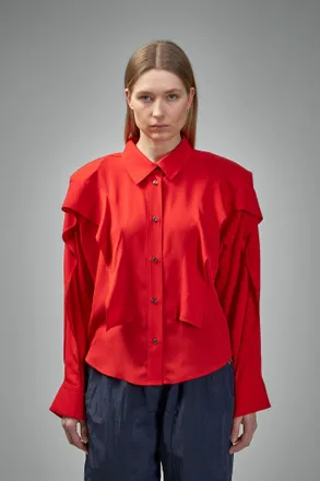 Frenken Banner Crepe Georgette Silk Shirt