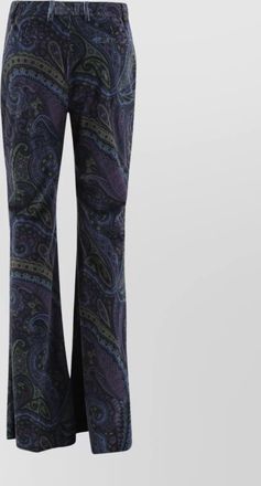Etro velvet paisley jacquard flared trousers