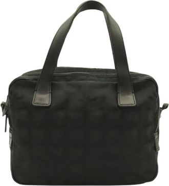 Chanel Borsa Pre-owned New Travel Line in Nylon Jacquard e Pelle - - Pre-owned - Donna - Nero - ONE SIZE