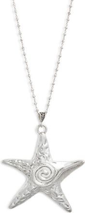 Vidakush Starfish Swirl Pendant Necklace in Silver at Nordstrom, Size 14