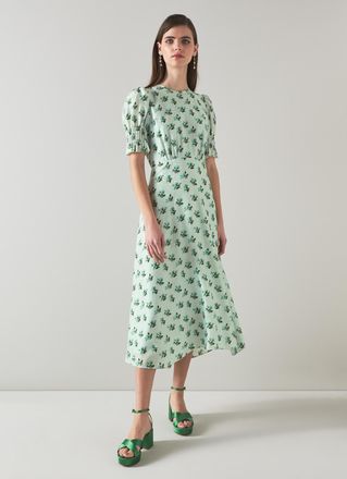 L.k. Bennett Womens Tabitha Dresses, Pale Blue Silk - Size 10 UK