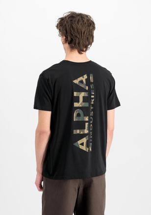 Alpha Industries T-Shirt ALPHA INDUSTRIES Backprint T-Shirt Camo Print, Herren, Gr. XL, schwarz (schwarz, woodland), Obermaterial: 100% Baumwolle, Shirts T-Shirt