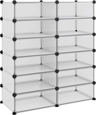 vidaXL Shoe Rack Transparent 94.5x36.5x106 cm pp Vidaxl