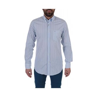 Paul & Shark Gestreept Overhemd met Knoopsluiting - Heren - Casual Overhemden - Blauw - M - Katoen - Overhemden