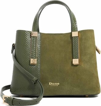 Dune London Womens Accessories Dinkydorry - Textured Tote Bag - Dark Green - One Size