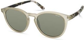 Kenneth Cole 51mm Round Sunglasses in Matte Beige /Green at Nordstrom Rack
