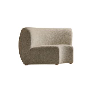 Tikamoon Sill&oacute;n modular esquinero de acacia maciza y tela gris