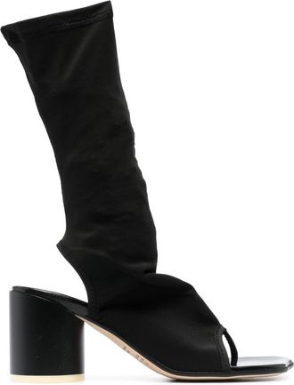 Maison Margiela slip-on sock-style boots - women - Calf Leather/Fabric/Fabric/Calf Leather - 36 - Black