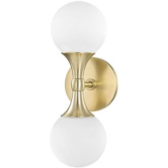Hudson Valley Lighting Astoria Aplique De Pared 2 Luces Lat&oacute;n, Vidrio, 3000k