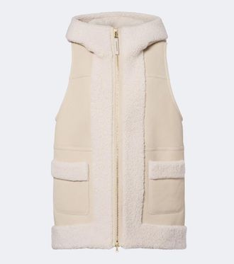 Bogner Lonal shearling-trimmed suede ski vest