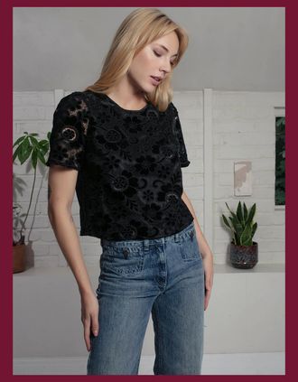 Nooki Design Womens Corinne Lace Top - Black - Size: 10/8