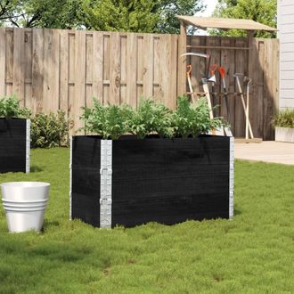 Berkfield Home Garden Planter Black 100x50 cm Solid Wood Pine