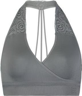 BraBar/Boutique Hug Lace Halter Strappy B-Tween Sports Bralette in Natural Grey at Nordstrom, Size Medium/large