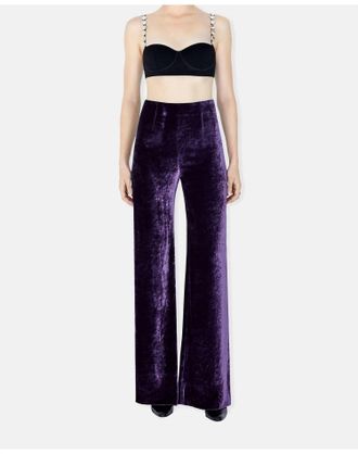 Galvan Wide Leg Velvet Trouser