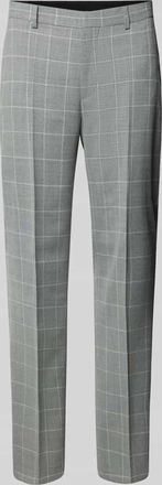 HUGO BOSS Slim Fit Anzughose mit B&uuml;gelfalten Modell Leon in Hellgrau, Gr&ouml;&szlig;e 50