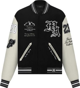 Amiri logo patch varsity bomber jacket - men - Nylon/Wool - M - Black