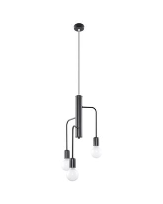 Sollux Lighting L&aacute;mpara de techo de acero negro alt. 100 cm