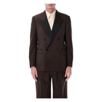 Lardini Blazers, male, Brown, Size: XL Soir&eacute;e Smoking Doppio Petto 4 Bottoni